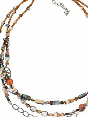 Silpada Fiesta Fun Multi-Strand Coral & Shell Necklace Retired